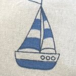 Doublure blanc / Bateau bleu marine