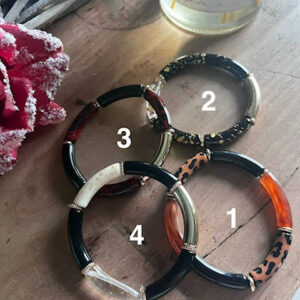 Bracelet Tube Acrylique - NOIR