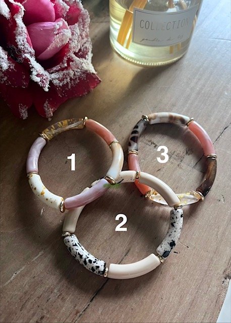 Bracelet Tube Acrylique - Choix Multiples