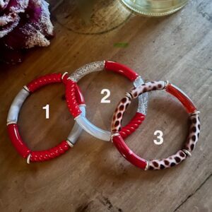 Bracelet Tube Acrylique - ROUGE