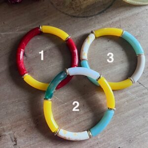 Bracelet Tube Acrylique - ROUGE SOLEIL