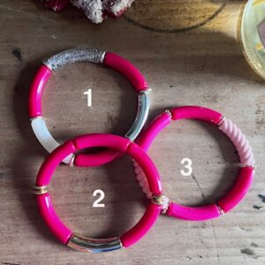 Bracelet Tube Acrylique - FUSHIA