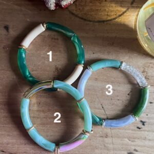 Bracelet Tube Acrylique - VERT OLIVE