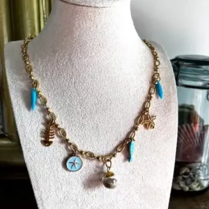 Collier Charm's - Bulle de sérénité - BLEU CIEL