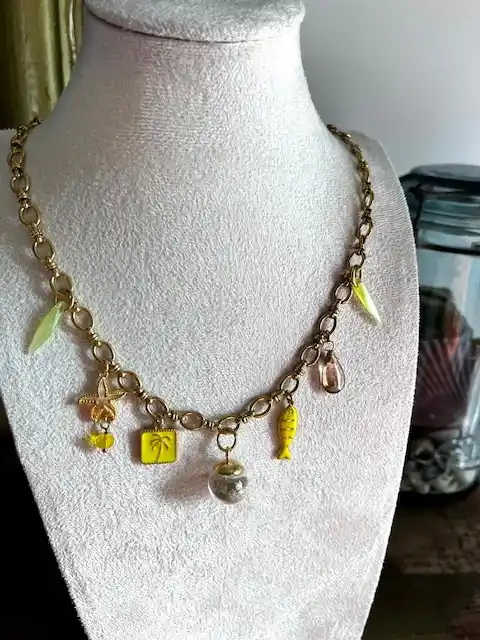 Collier Charm's - Bulle de sérénité - JAUNE