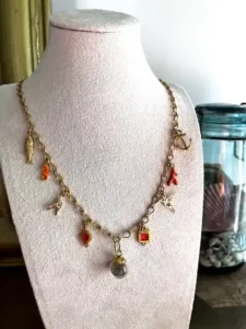 Collier Charm's - Bulle de sérénité - ORANGE