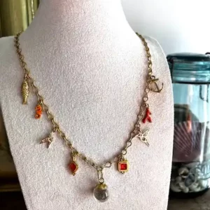 Collier Charm's - Bulle de sérénité - ORANGE