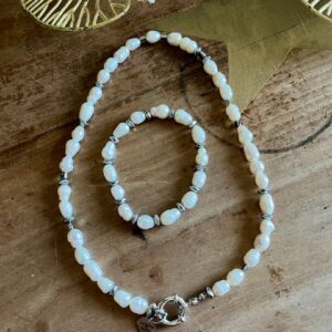 Parure ÉLÉGANCE - Perle d'eau douce blanche