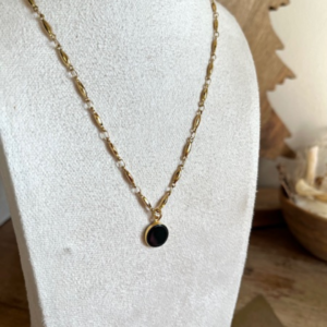 Collier ONYX doré - Pierre naturelle & énergétique