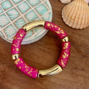 Bracelet POP - FUCHSIA doré mat