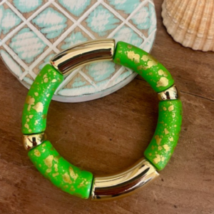 Bracelet POP - VERT FLUO doré mat