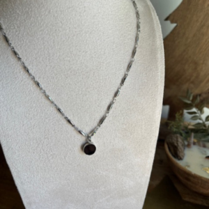 Collier ONYX argenté - Pierre naturelle