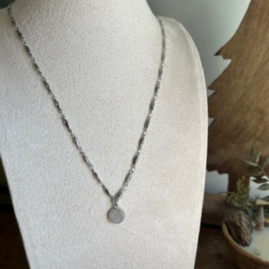 Collier PIERRE DE LUNE argenté - Pierre naturelle