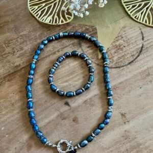 Parure ÉLÉGANCE - Perle d'eau douce Bleu profond