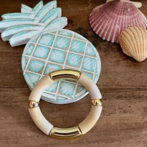 Bracelet POP - BEIGE Marbré brillant