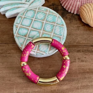 Bracelet POP - FUCHSIA doré mat