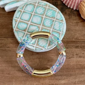 Bracelet POP - TRANSPARENT tacheté Bleu
