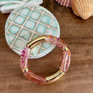 Bracelet POP - TRANSPARENT tacheté Rose